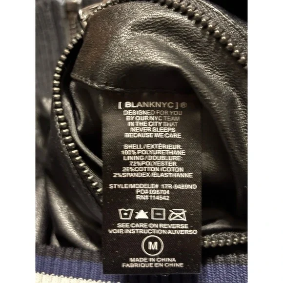 BLANKNYC Women's Faux Leather Moto Reversible Floral Jacquard Jacket Size Medium - Picture 15 of 16